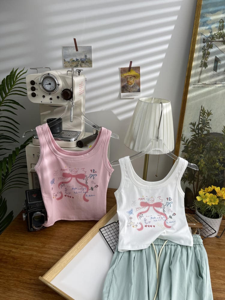 【tops】プリントキャミソール　M24119