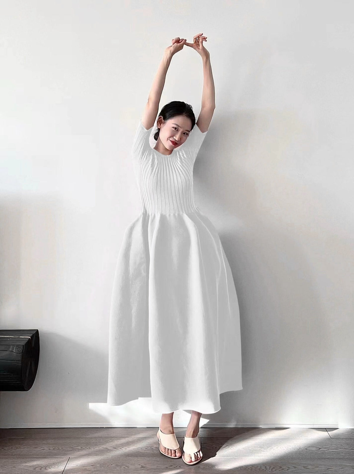 【dress】立体感のあるシルエットワンピース　N-1867