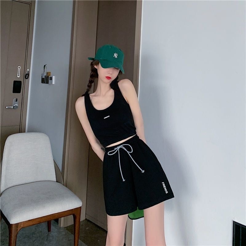 【set】タンクトップ+ショートパンツ2点セットF7338