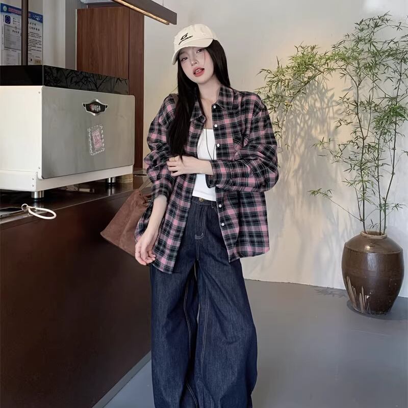 【tops】チェック柄シャツ Q8182