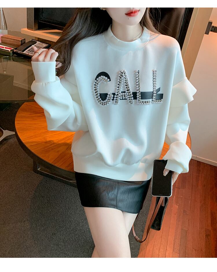 【tops】女性力を高める〜!スウィートルーズオシャレゆったりデザイン厚手パーカー G5473