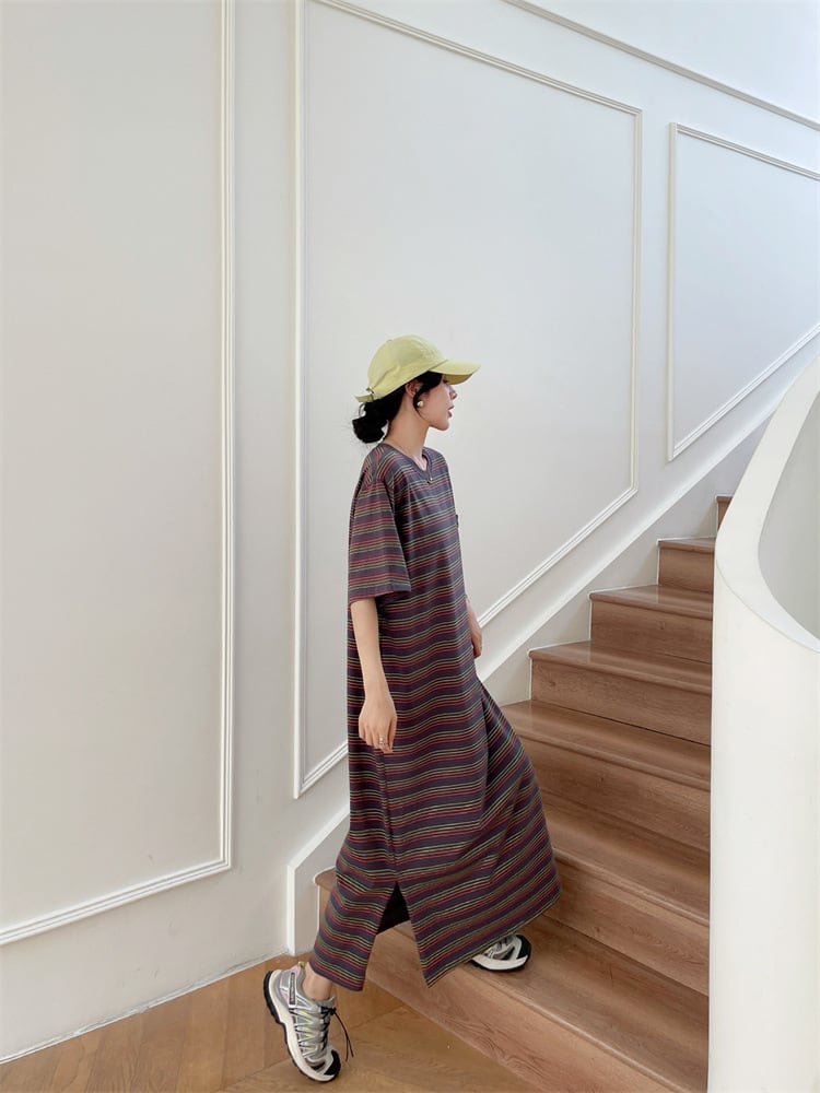 【dress】ストライプ柄ワンピース　M24933