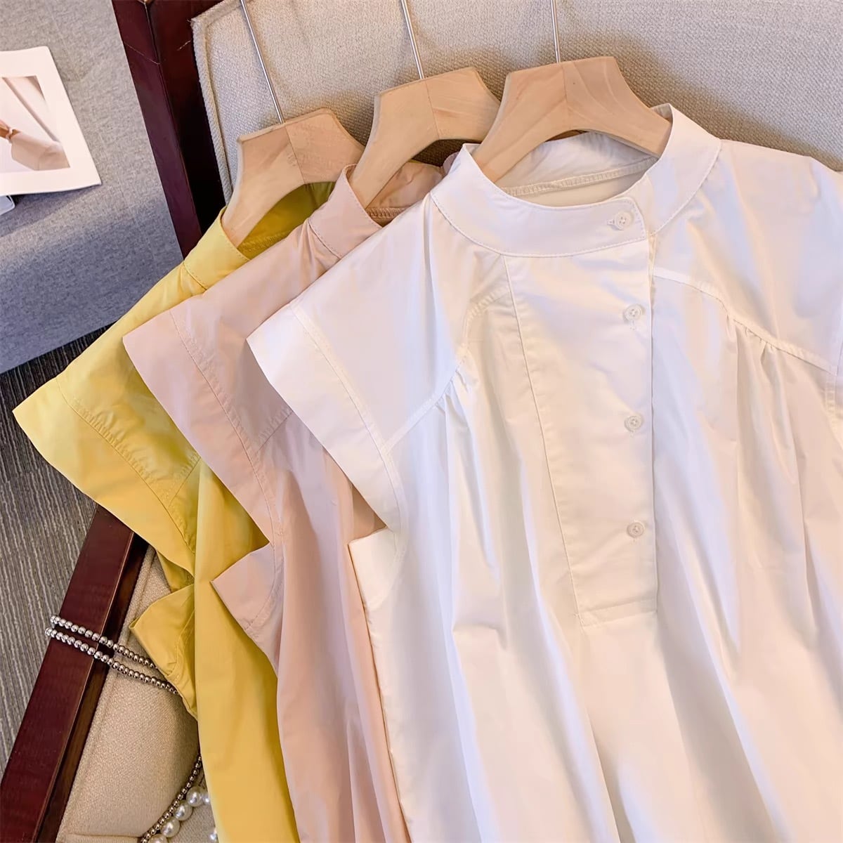 【tops】3色ギャザーＴシャツF7538