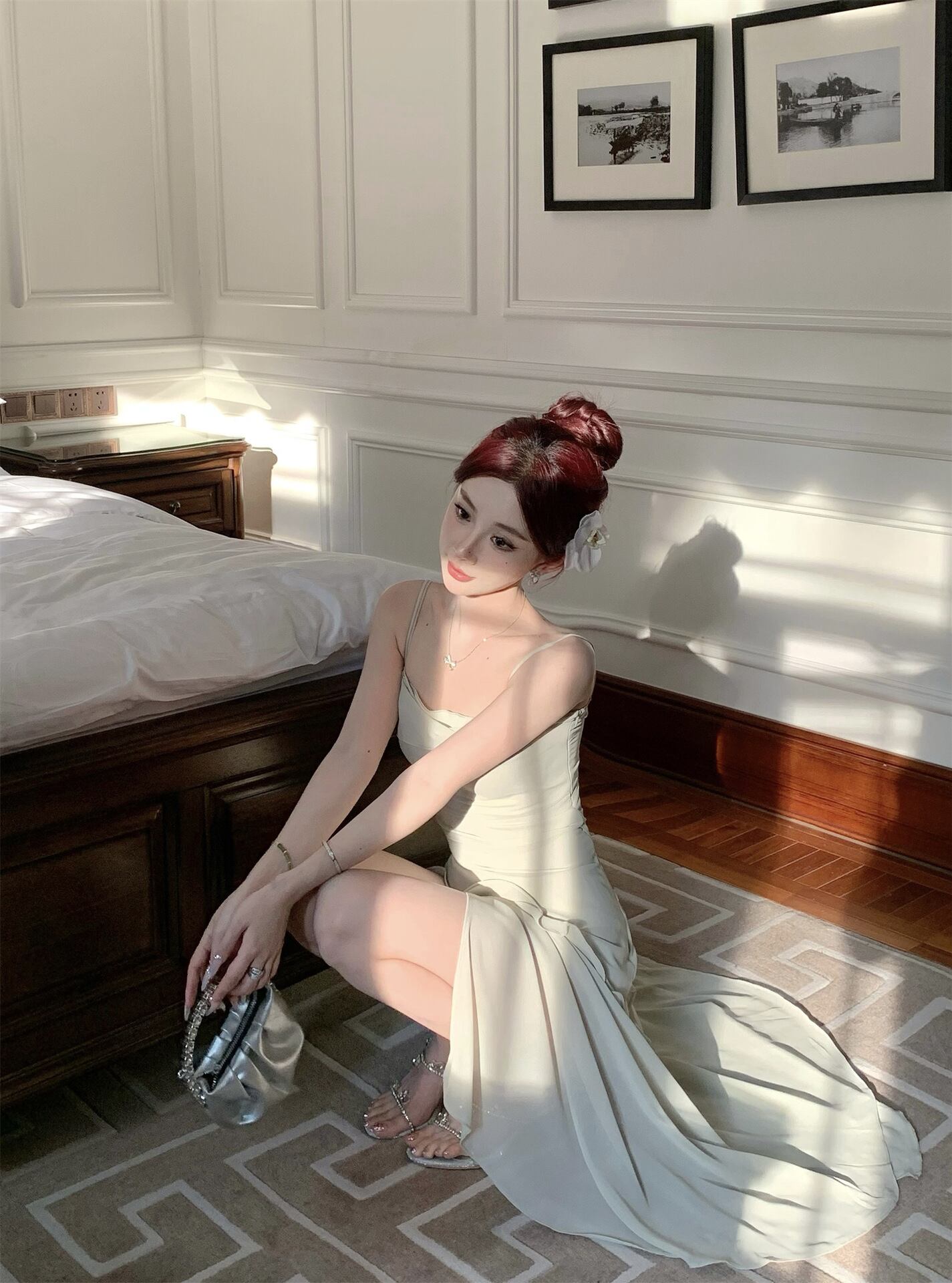 【dress】フリルスリットキャミワンピースG21364