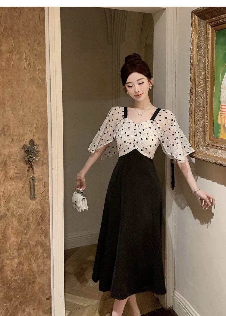 【dress】メッシュ切り替えワンピース G20254