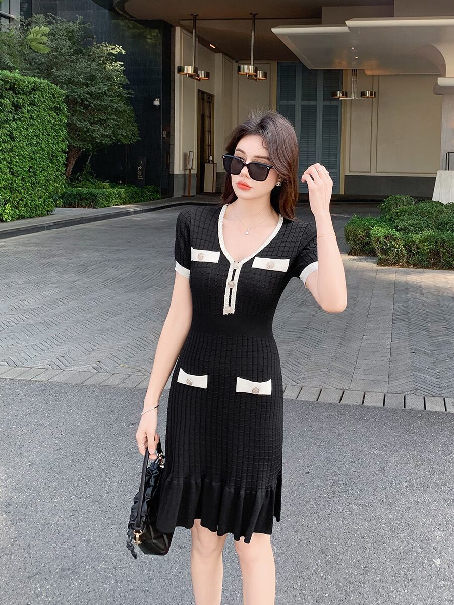 【dress】薄手ニットワンピース　M29749