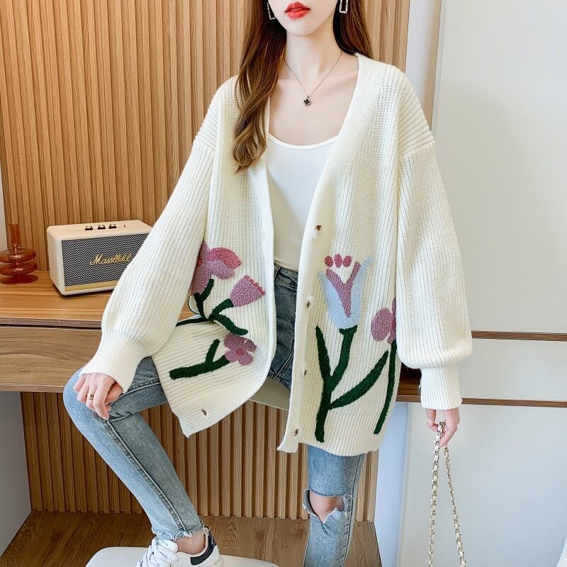 【outer】Vネックニットカーデ　M18404