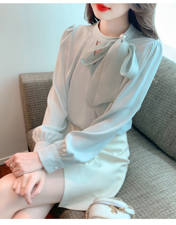 【tops】リボン付きブラウス　M29120