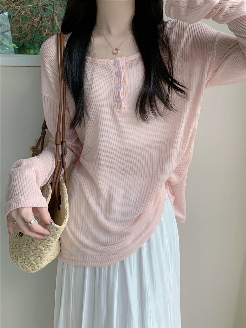 【tops】長袖紫外線対策Tシャツ　M24899