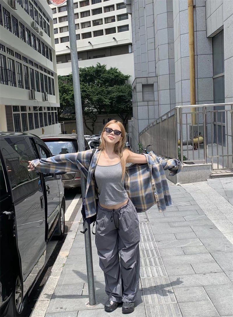 【tops】チェック柄シャツトップス　M25664