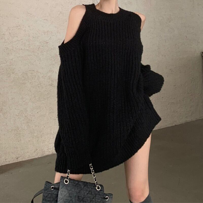 【tops】オフショルダーニットセーター　M18397