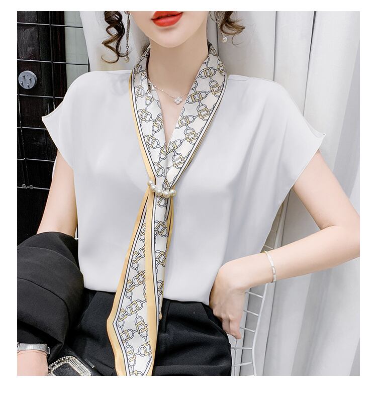 【tops】エレガント フランス風 上品なシルエットスウィートノースリーブシフォンシャツ G6716