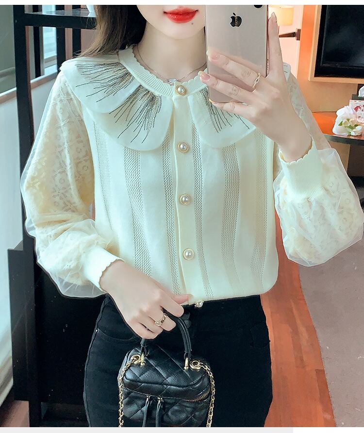 【tops】ドッキングニットトップス　M18814