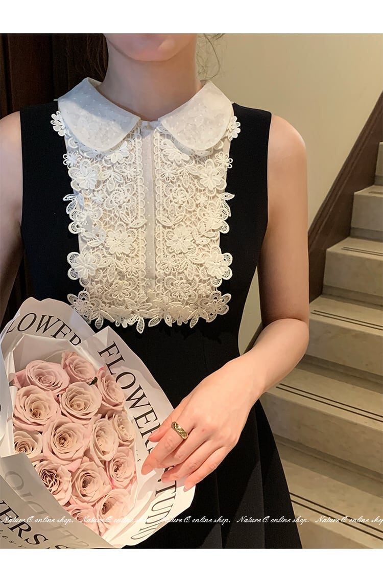 【dress】レースドッキングノースリーブミニワンピース　N2997