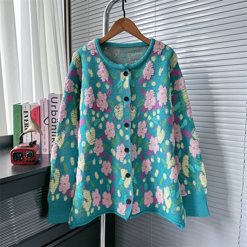 【outer】刺繍ニットカーデ　M25872