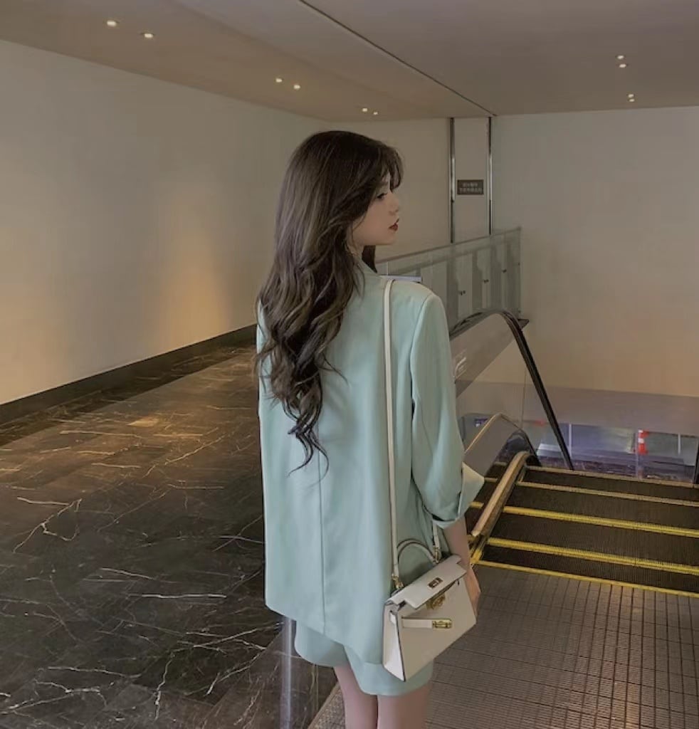 【set】スーツ+キャミソール+ショートパンツセットアップ G0387