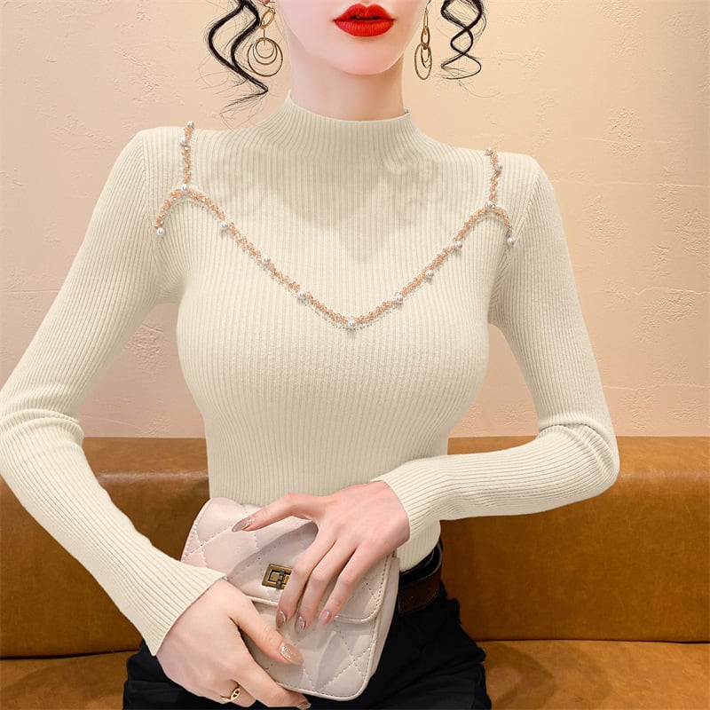 【tops】パールニットトップス　M27695