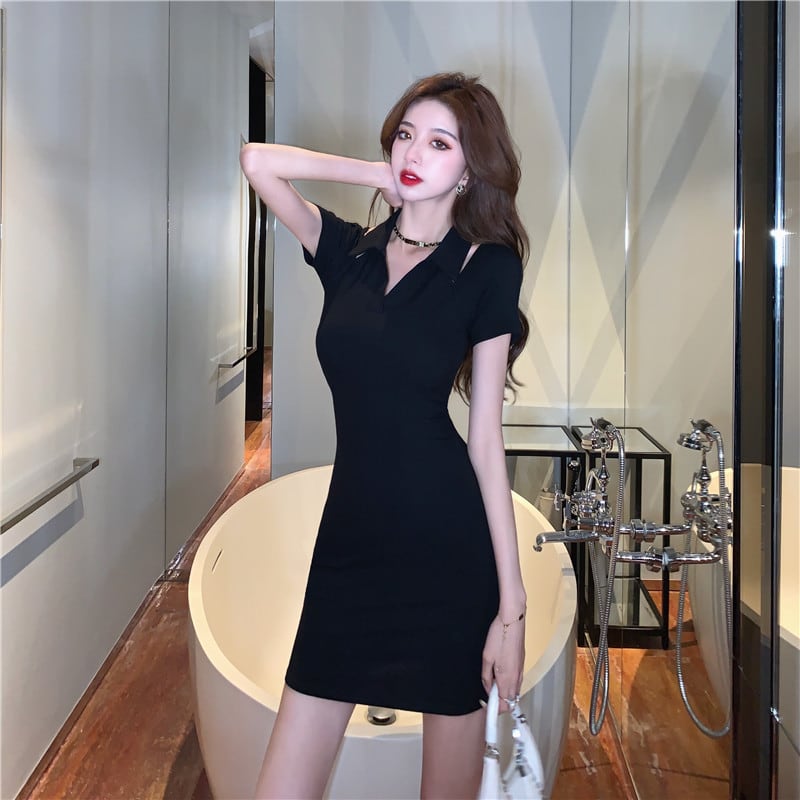【dress】ホルターネックタイトワンピース Q8173