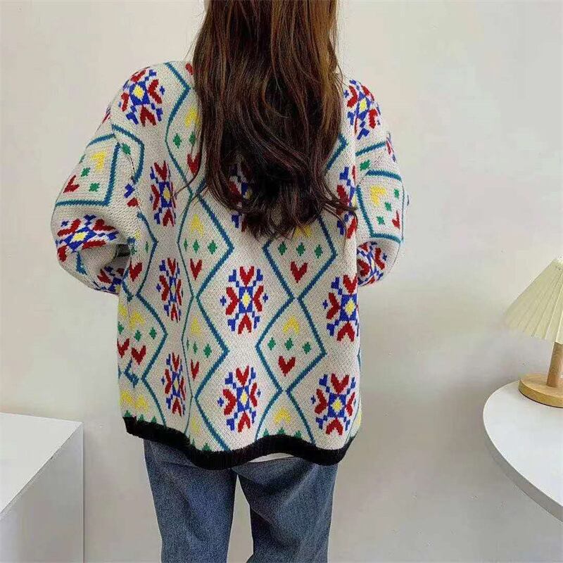 【outer】ボーダー柄ニットカーデ　M18741