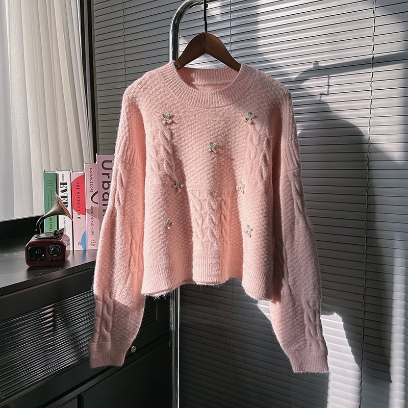 【tops】クルーネックニットセーター　M25642