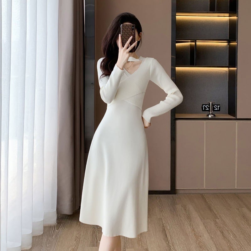 【dress】ホルターネックVネックワンピース　M25693
