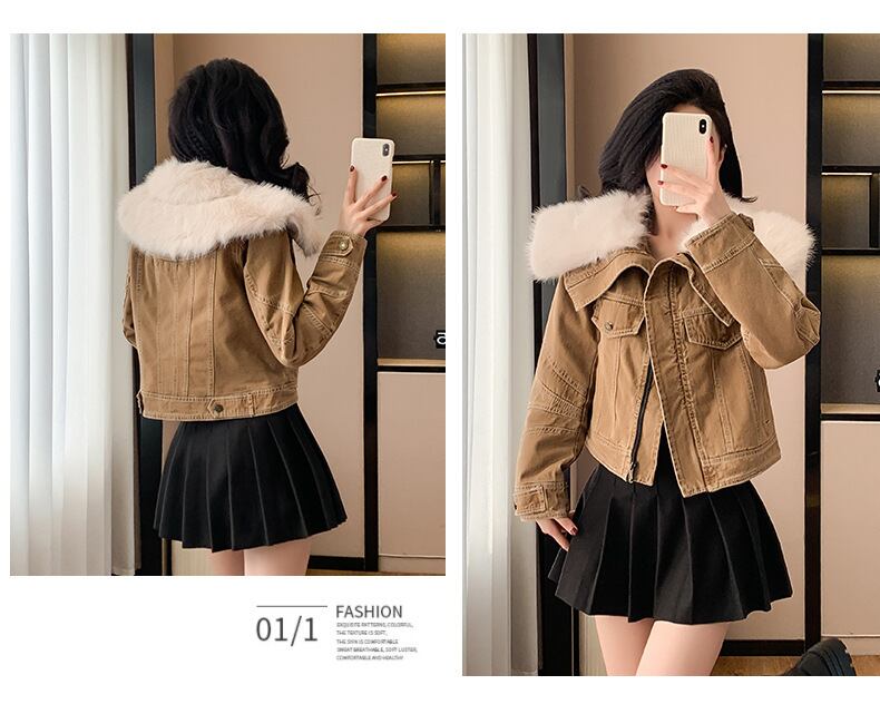 【outer】裹起毛ファーデニムジャケット　M27803