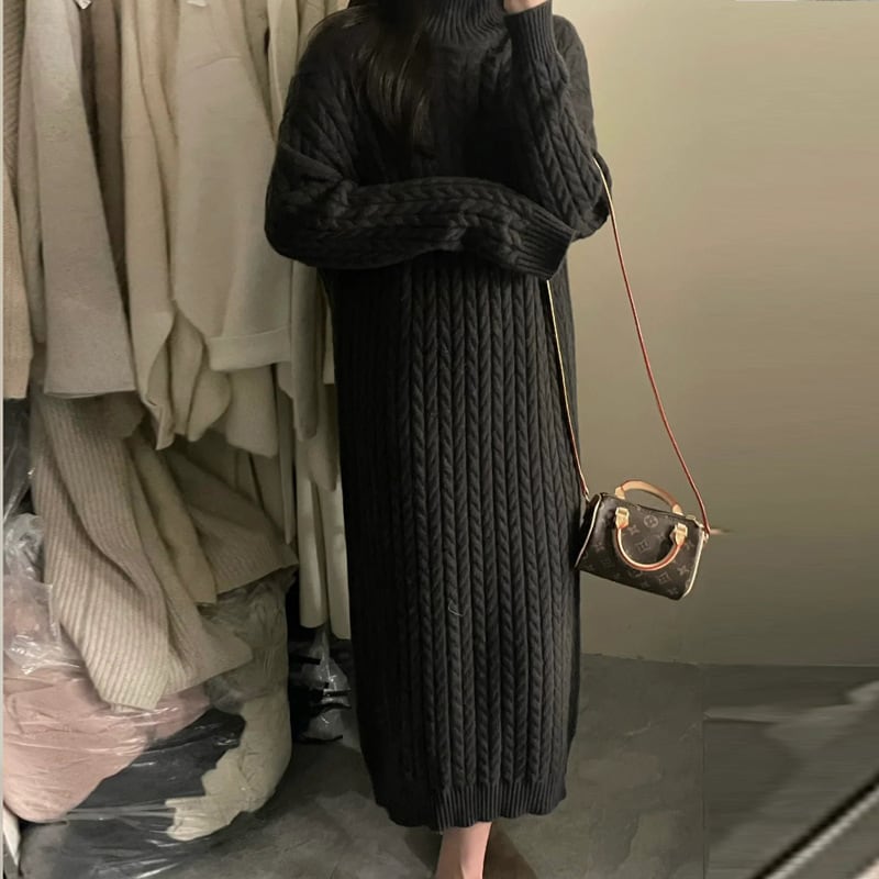 【dress】ハイネックニットワンピース　M25799