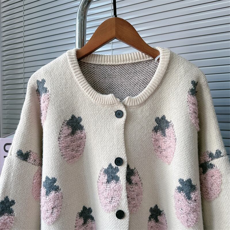 【outer】ジャカードニットカーデ　M27782