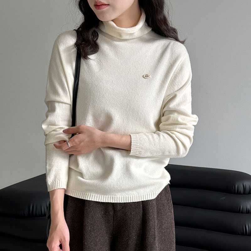 【tops】ハイネックニットトップス Q7090