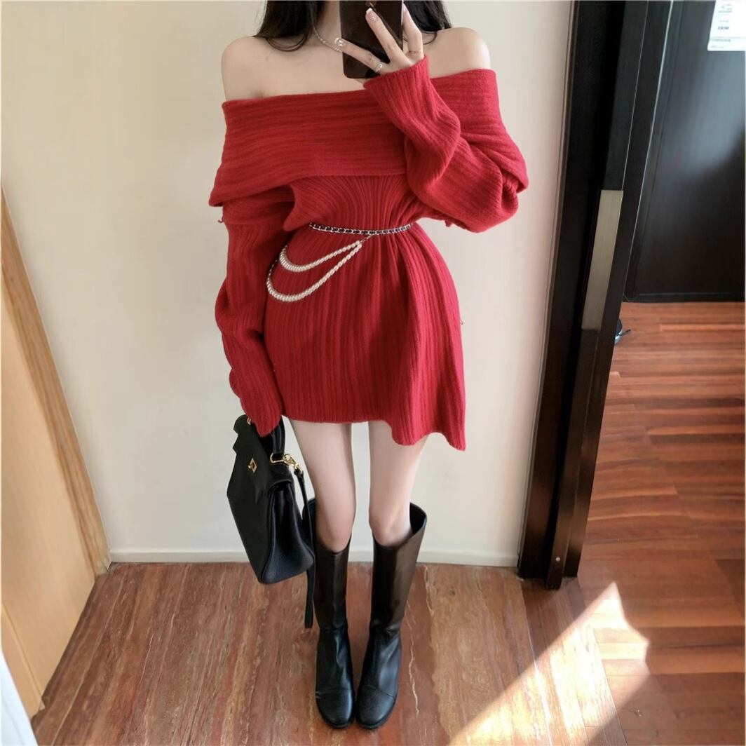 【tops】ボートネックニットセーター　M27973