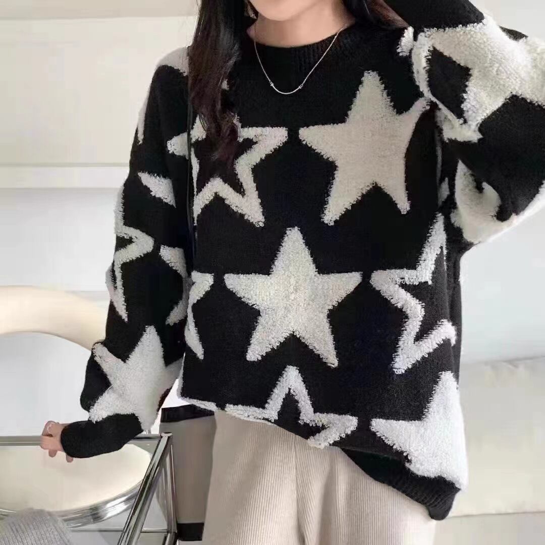【tops】クルーネックニットセーター　M18395