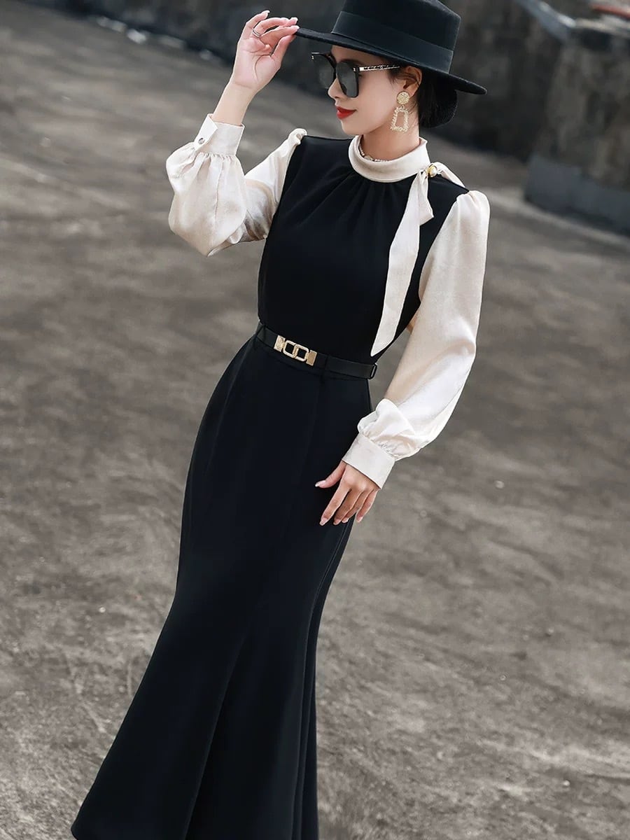 【dress】ドッキングマーメイドデートワンピース　N2955