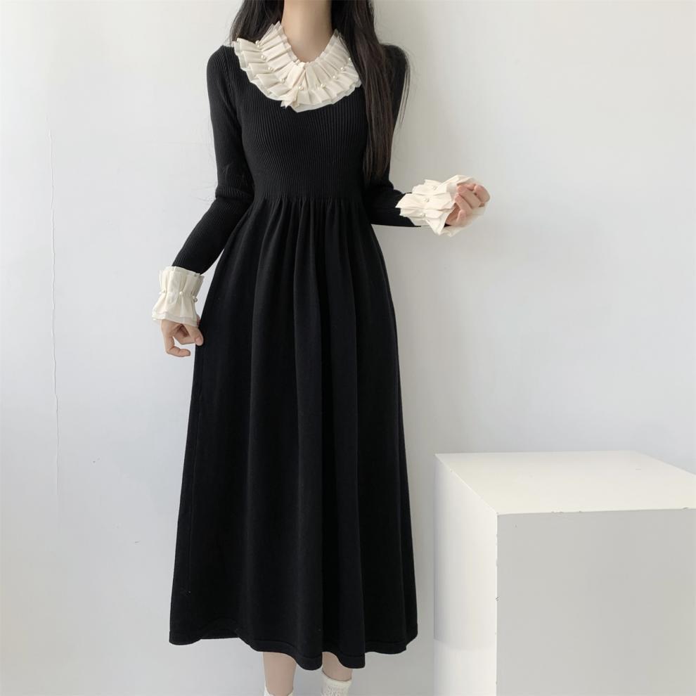【dress】パール切り替えワンピース　M26278