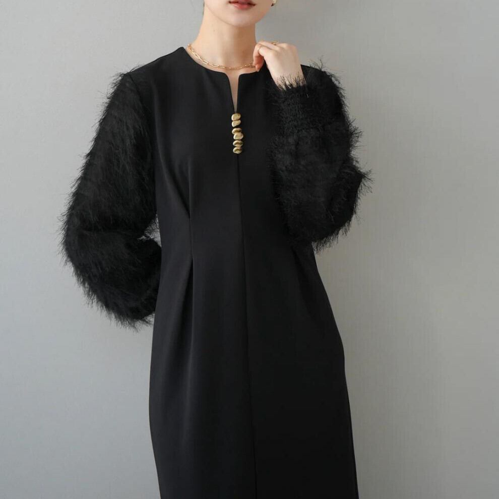 【dress】Ⅴネックドッキングワンピース　N2965