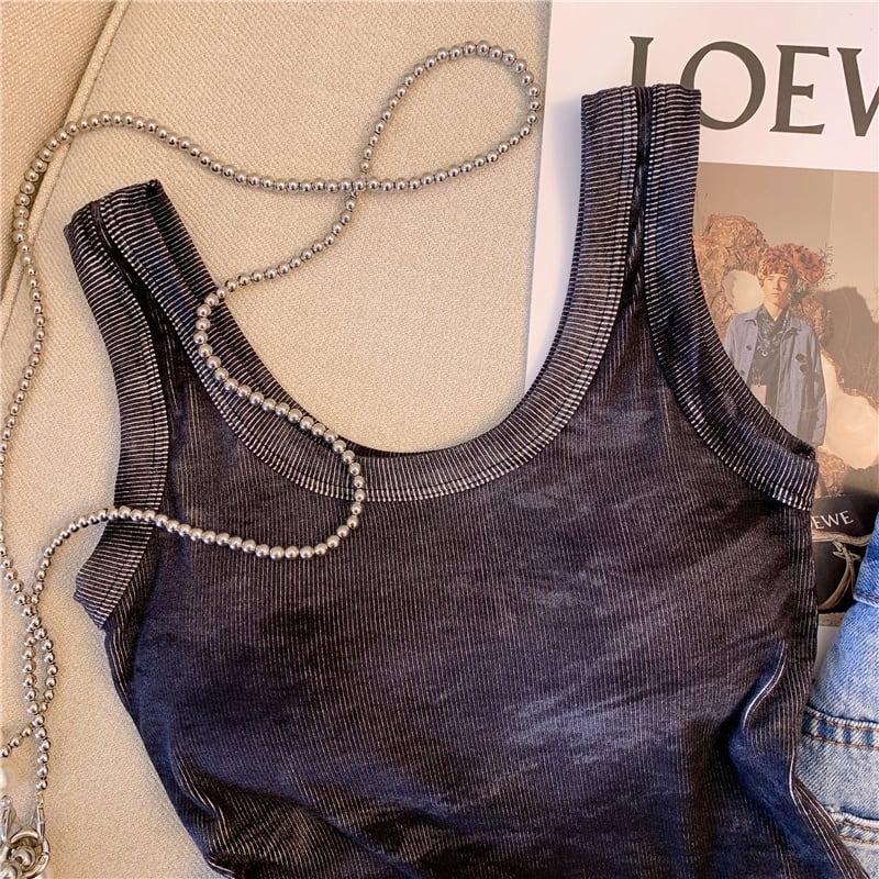 【tops】3色UネックタンクトップF7482