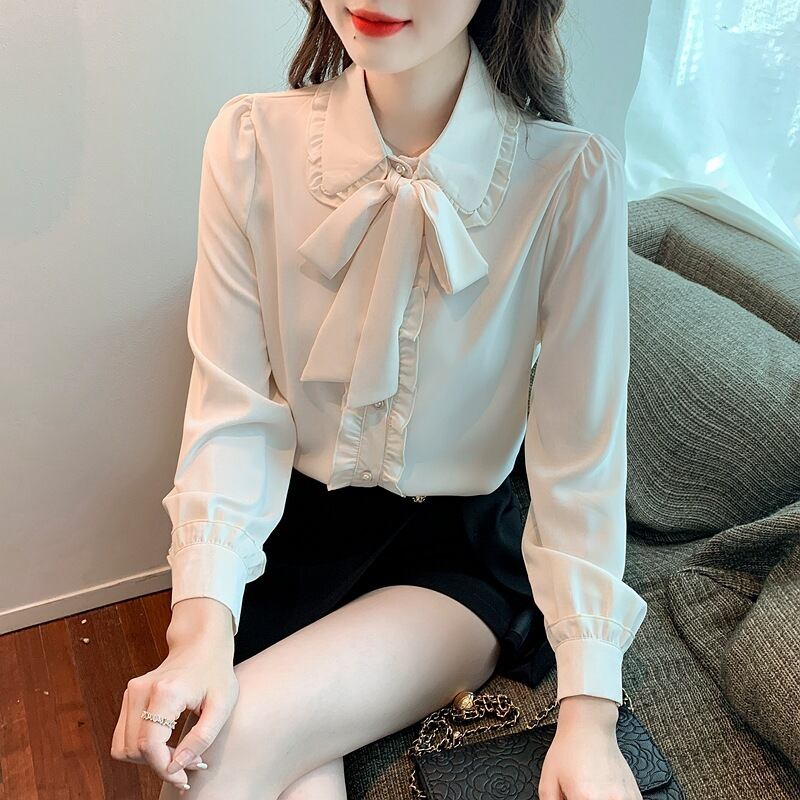 【tops】リボン付きシャツトップス　M28974