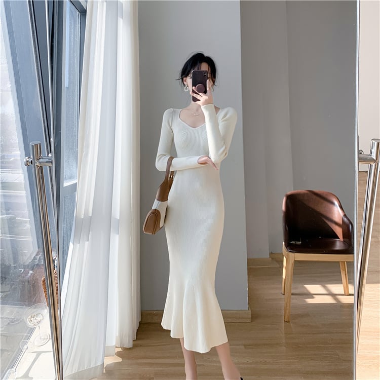 【dress】マーメイドニットワンピース　M28024