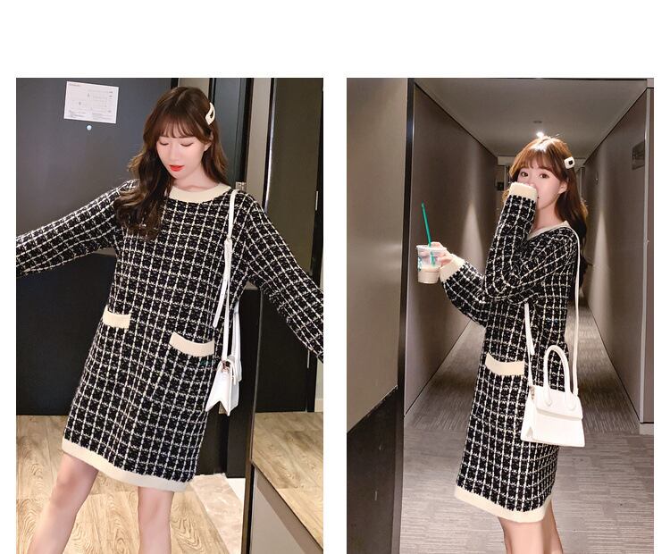 【dress】韓流スタイル シンプル気質満点エレガントルーズニットワンピース G1996