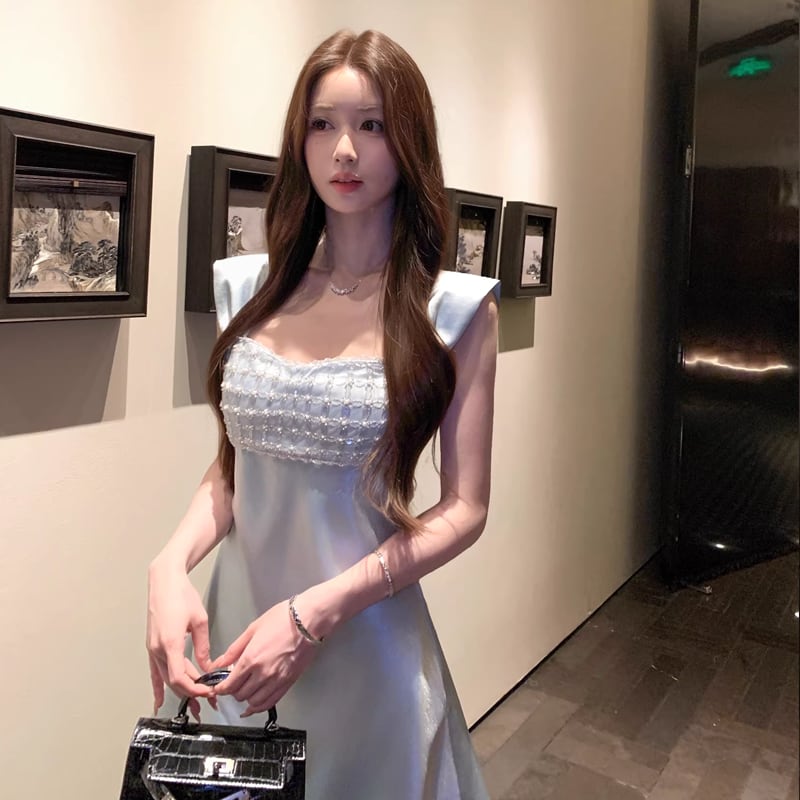 【dress】スパンコール付きキャミワンピース Q8379