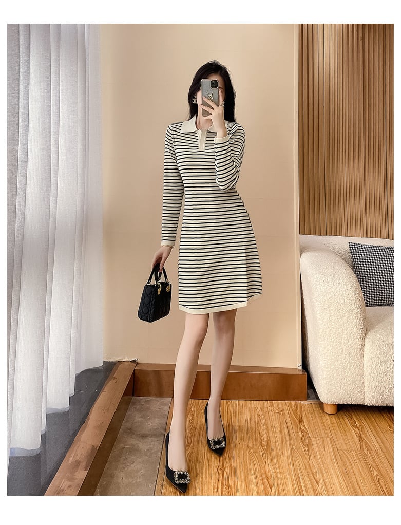 【dress】ボーダー柄ワンピース　M25481