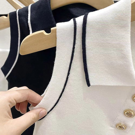 【tops】POLOネックニットキャミソール F7570