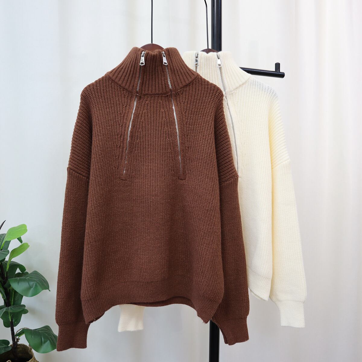 【tops】ファスナーニットセーター　M18759