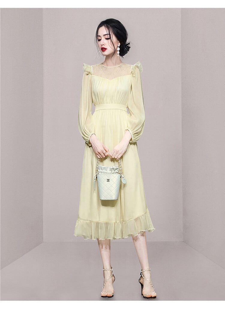 【dress】フリルパフスリーブワンピース　M29945