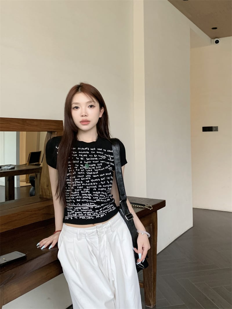 【tops】プリントTシャツ　M24619