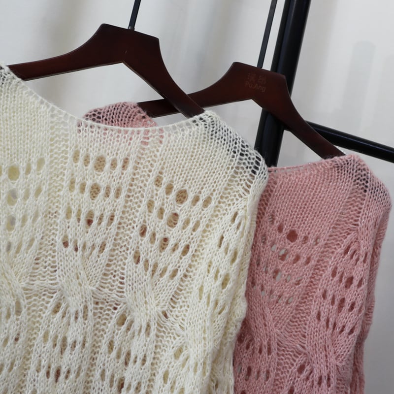 【tops】カットワークニットセーター　M26021