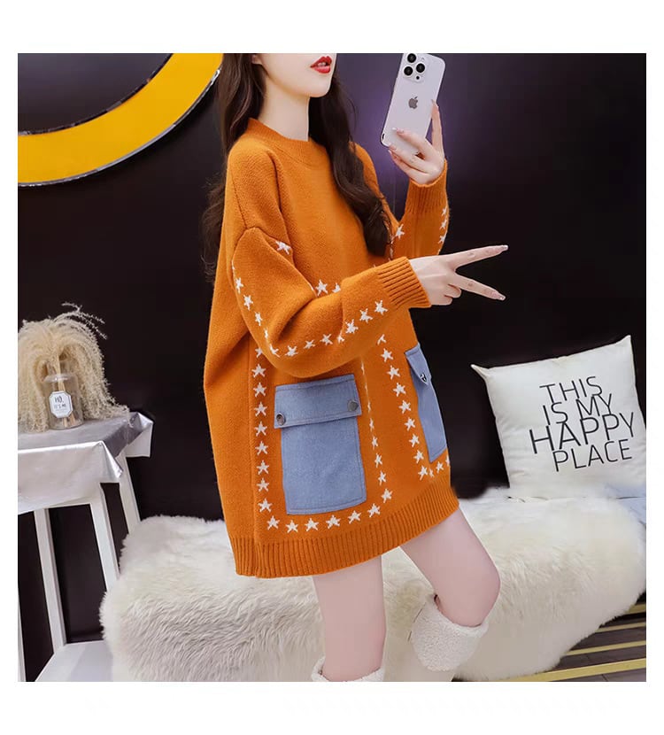 【tops】クルーネックニットセーター　M29196