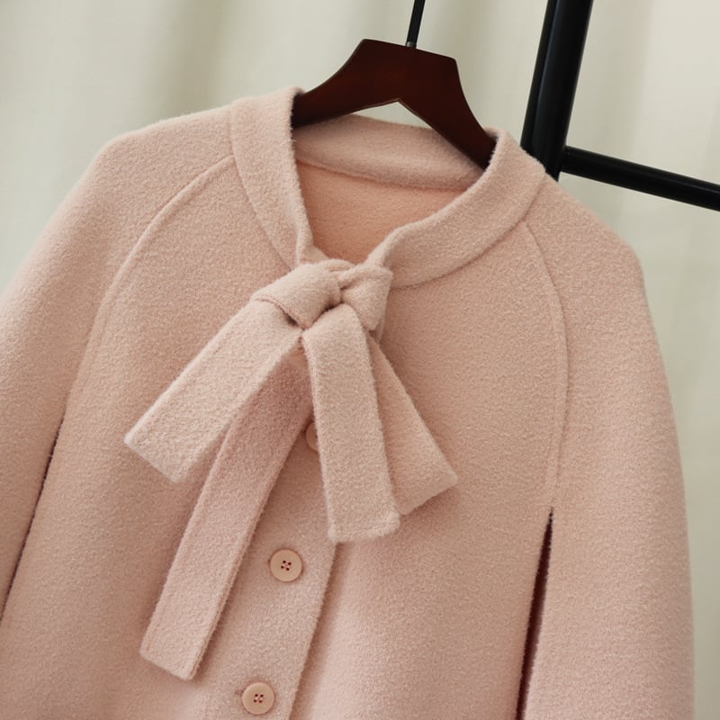 【outer】ファー付きケープコート　M28076