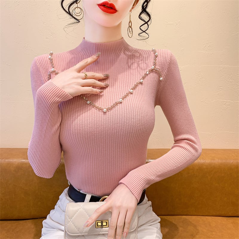 【tops】パールニットトップス　M27695