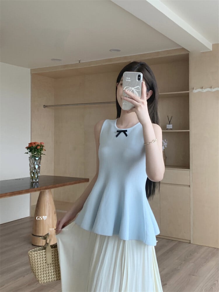 【tops】ノースリーブニットトップス　M30255
