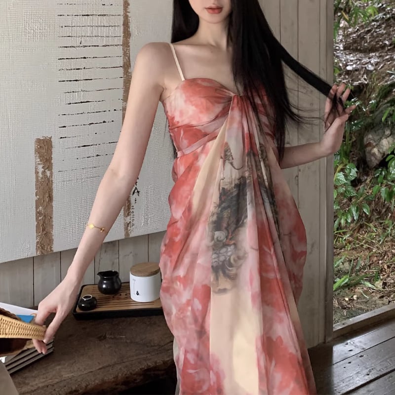 【dress】ロングキャミワンピース Q8334